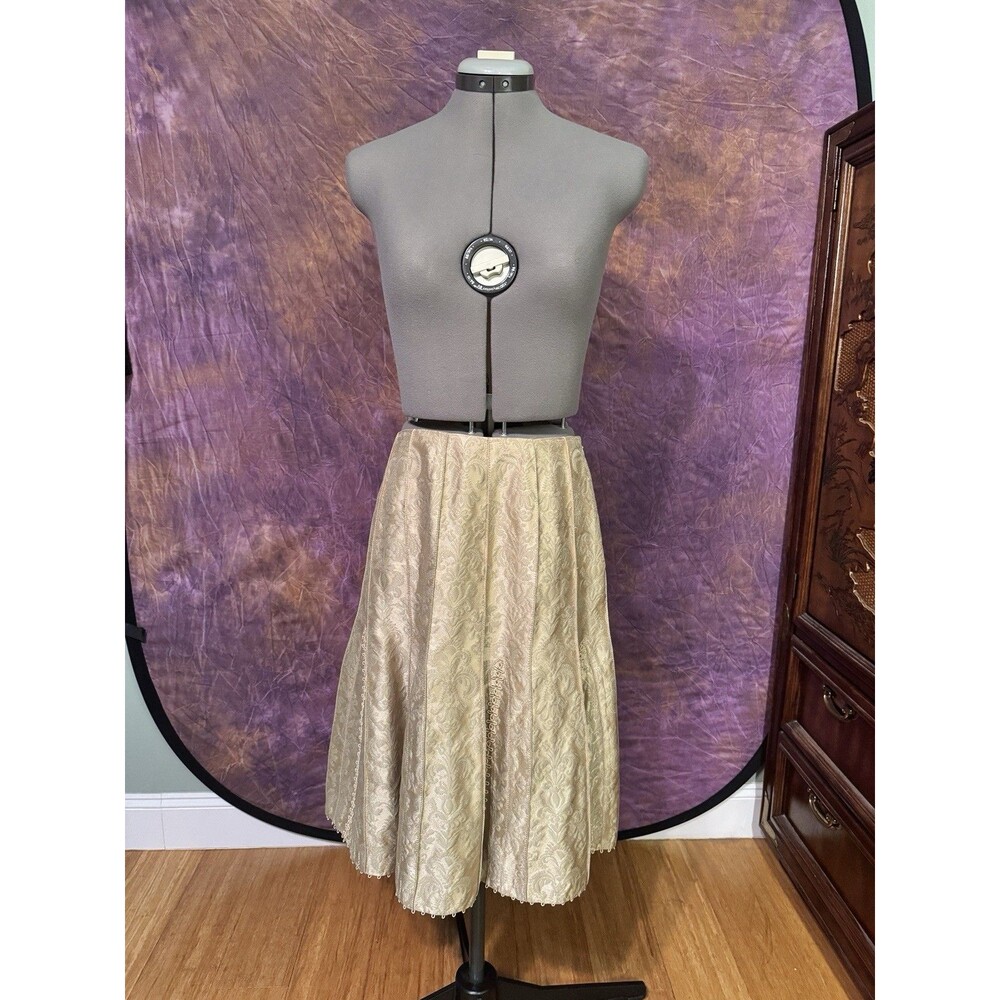RARE Vintage Carlisle Collection A Line Gold Skirt Size 2
